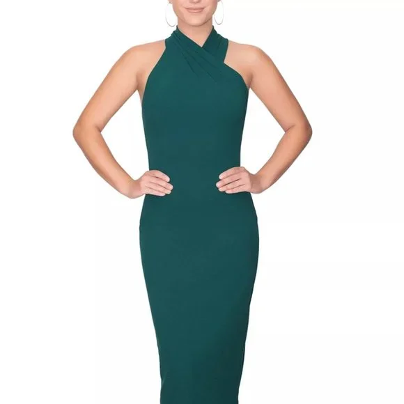 Rachel Rachel Roy Dresses | Rachel Roy Midi Halter Sheath Dress | Color: Green | Size: 2 | Lolaama's Closet